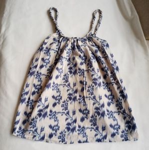 Gap blue + white braided floral halter top size xs
